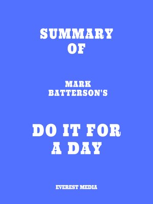 cover image of Summary of Mark Batterson's Do It for a Day